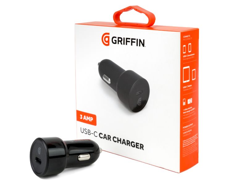 Griffin  Universal Single port  Black USB-C Car Charger 3 AMP