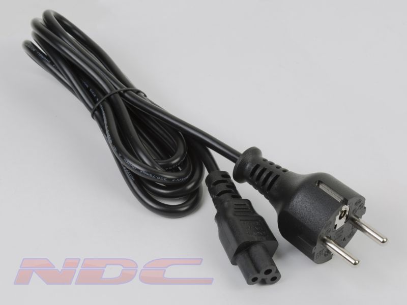 EU 2 Pin C5 Clover leaf Cable 2M Black
