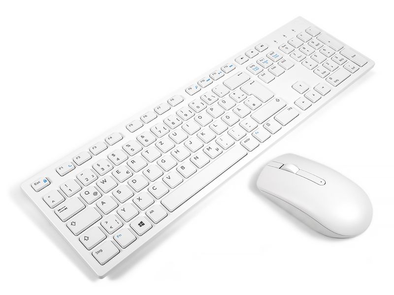 Dell KM636 White GERMAN Wireless Office Mouse & Keyboard Combo Bundle