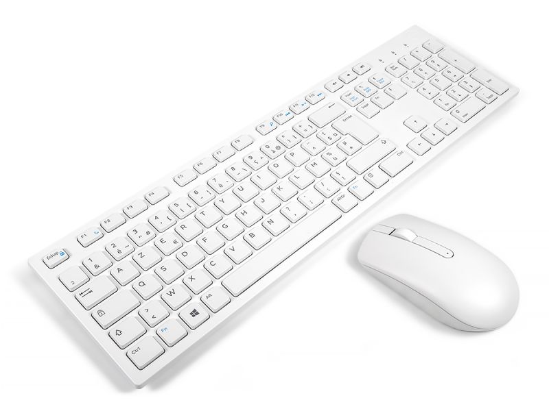 Dell KM636 White FRENCH Wireless Mouse & Keyboard Combo Bundle