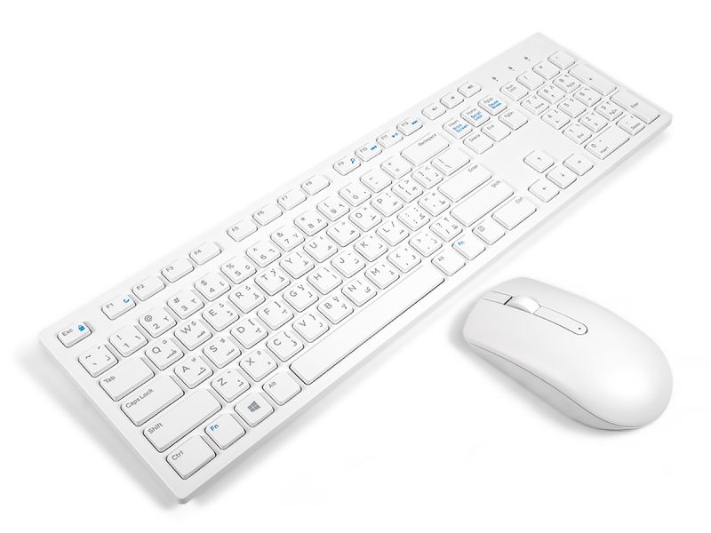 Dell KM636 White ARABIC Wireless Mouse & Keyboard Combo Bundle