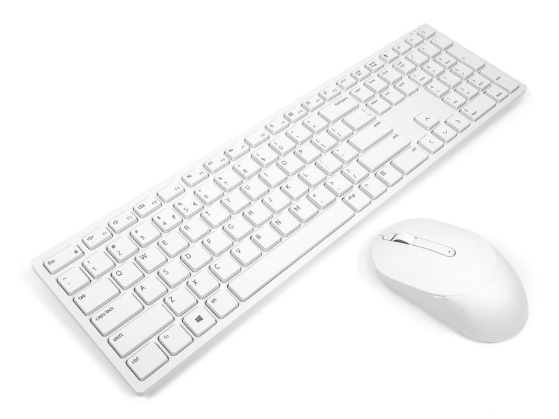 Dell KM5221W White US/INT ENGLISH Pro Wireless Keyboard & Mouse Combo Bundle