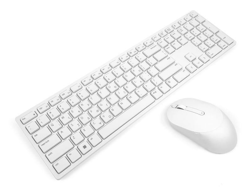 Dell KM5221W White GREEK Pro Wireless Keyboard & Mouse Combo Bundle