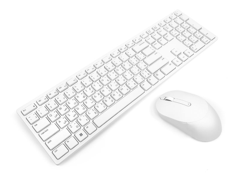 Dell KM5221W White ARABIC Pro Wireless Keyboard & Mouse Combo Bundle (Refurbished)
