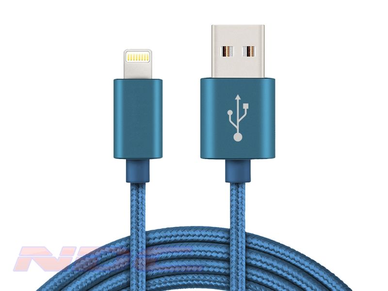 Braided Lightning 3m Cable Midnight Blue