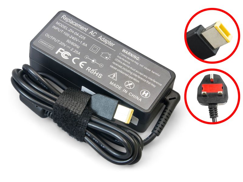 Replacement 45W Lenovo Square Tip 20V 2.25A ADLX45NLC3 36200246 45N0293 Laptop Charger