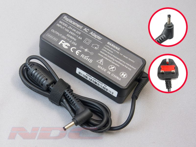 Replacement 45W Lenovo Pin Tip 20V 2.25A ADLX45NLC3 36200246 45N0293 Laptop Charger