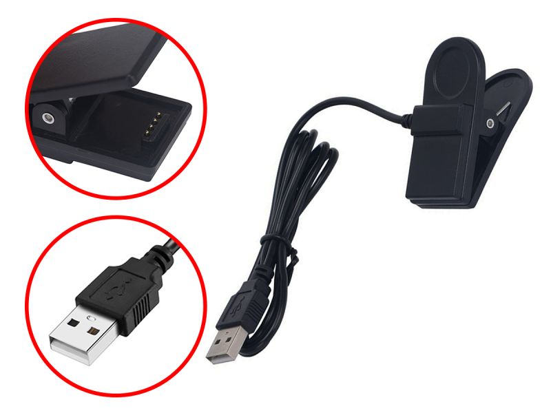 1m Garmin Chronos USB Charging/Data Cable/Charger Clip