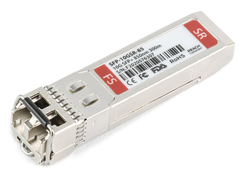 FS SFP-10GSR-85 1000BASE-SX and 10GBASE-SR SFP+ 850nm 300m Transceiver Module