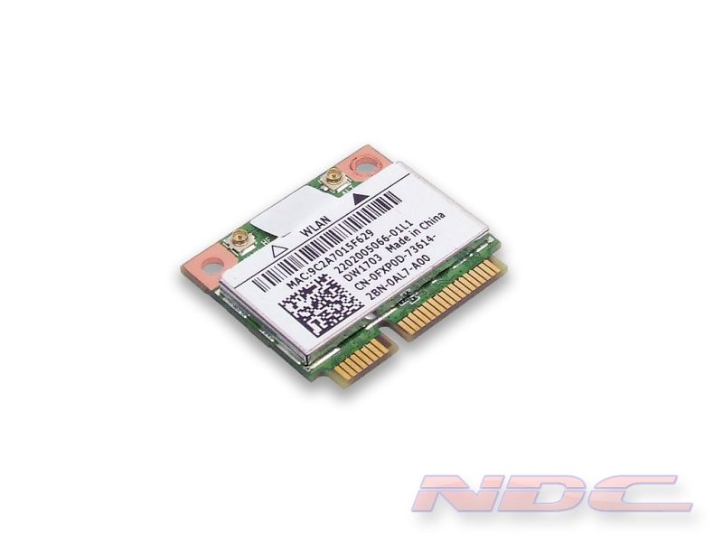 Dell DW1703 Wireless N + Bluetooth 4.0 PCI Express Half Height Mini-Card - 150Mbps