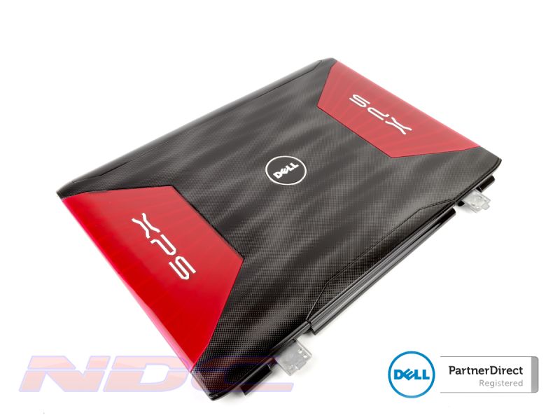 Dell XPS M1730 Laptop LCD Lid Cover (Red Blades) + Hinges + Wireless Cables - 0FT509