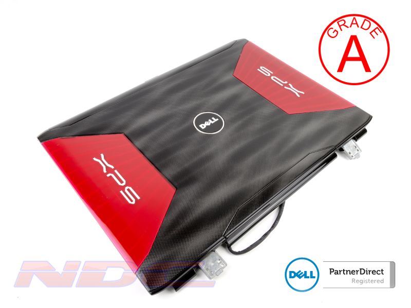 Dell XPS M1730 Laptop LCD Lid Cover (Red Blades) + Hinges + Wireless Cables - 0FT509