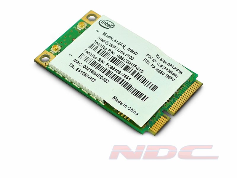 G86C0003FQ10 Toshiba PA3655U-1MP,512AN_MMW Mini PCI-Express Wireless Card