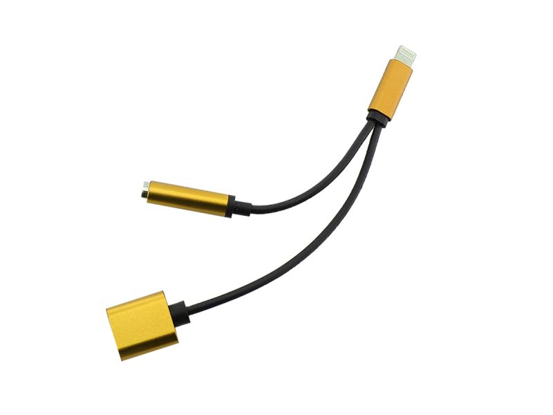 Lightning to headphone Jack Gold Cable