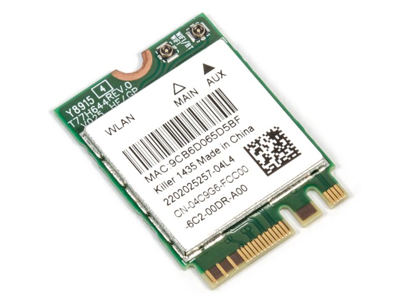 Dell Killer Wireless 1435 Dual Band WiFi & Bluetooth M.2 Card 802.11 ac/a/b/g/n/BT4.1 - 04C9G6