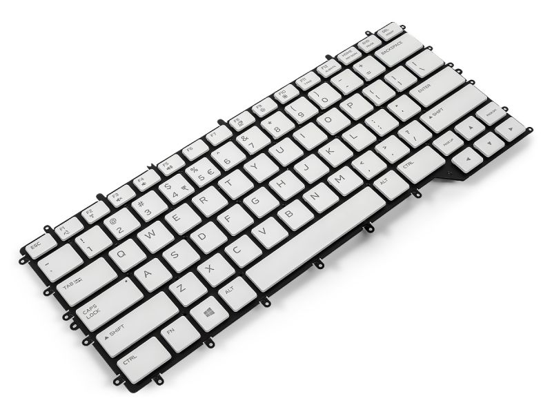 TJ1NP Dell Alienware m15 R2/R3/R4 US/INT ENGLISH RGB Backlit Keyboard (White) - 0TJ1NP-1