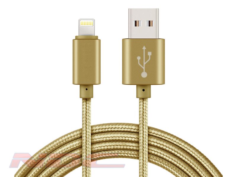 Braided Lightning 1m Cable GOLD