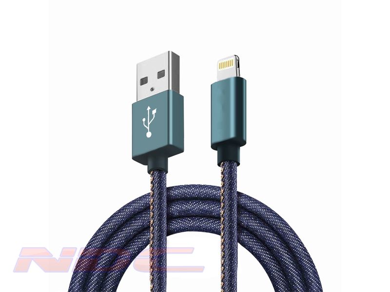 Jean Style USB-A to Lightning 1.8m Cable BLUE