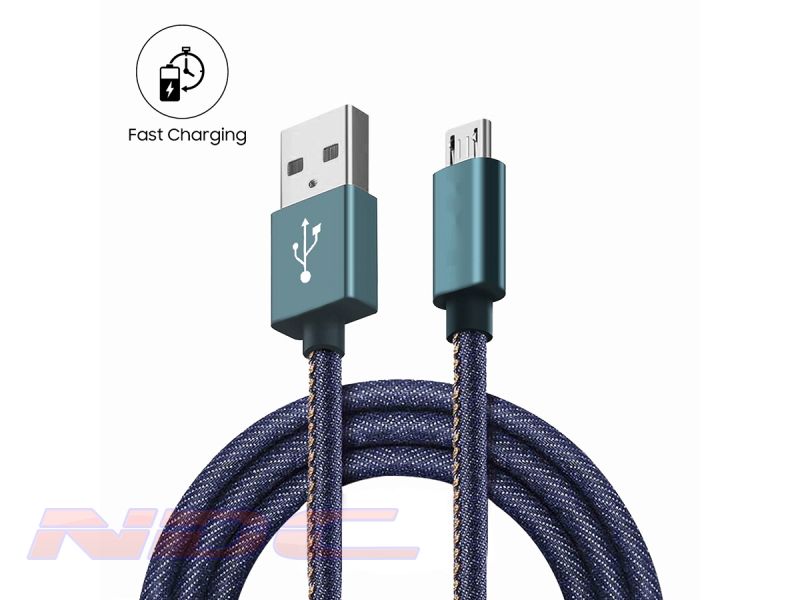 Jean Style USB-A to Micro-USB 1.8m Cable BLUE
