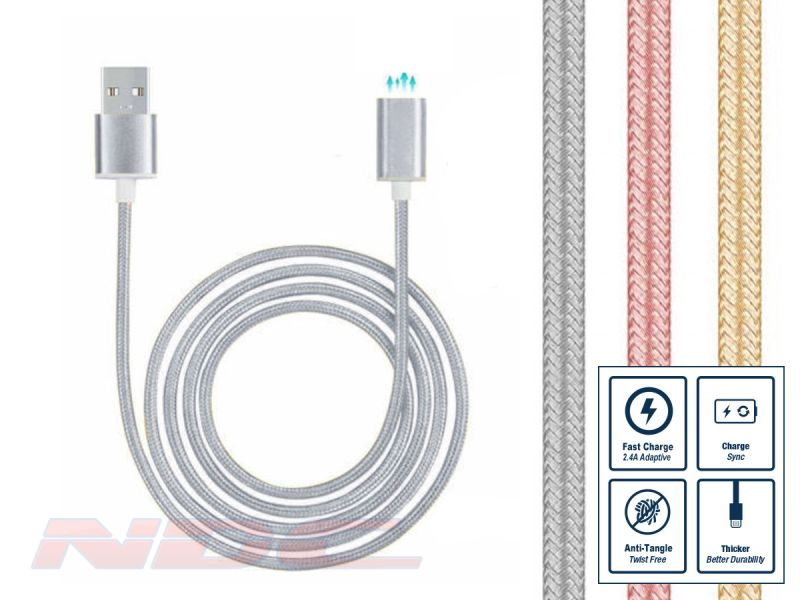 Magnetic 1m Cable SILVER (No Connector)