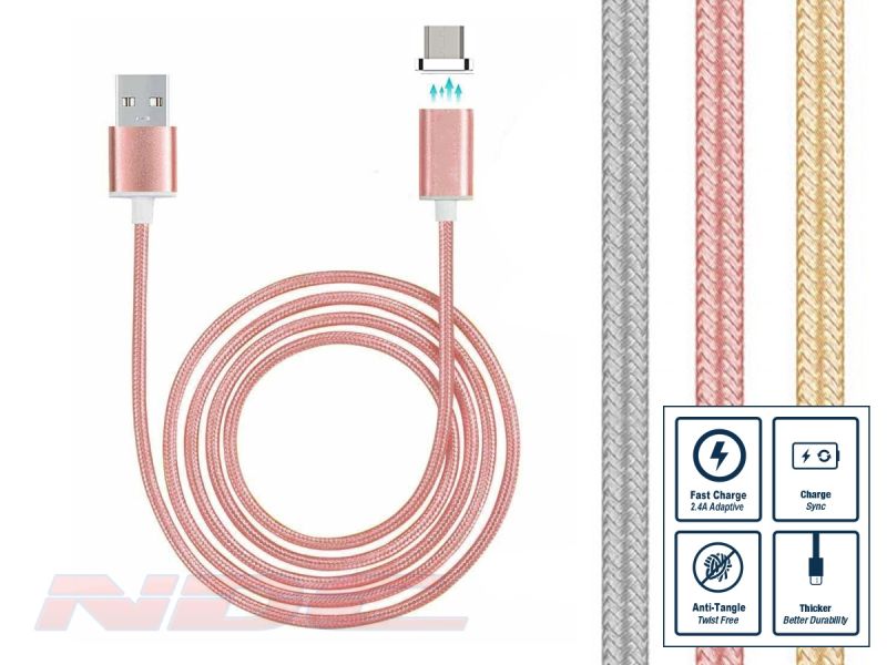 Magnetic USB-C 1m Cable ROSE GOLD