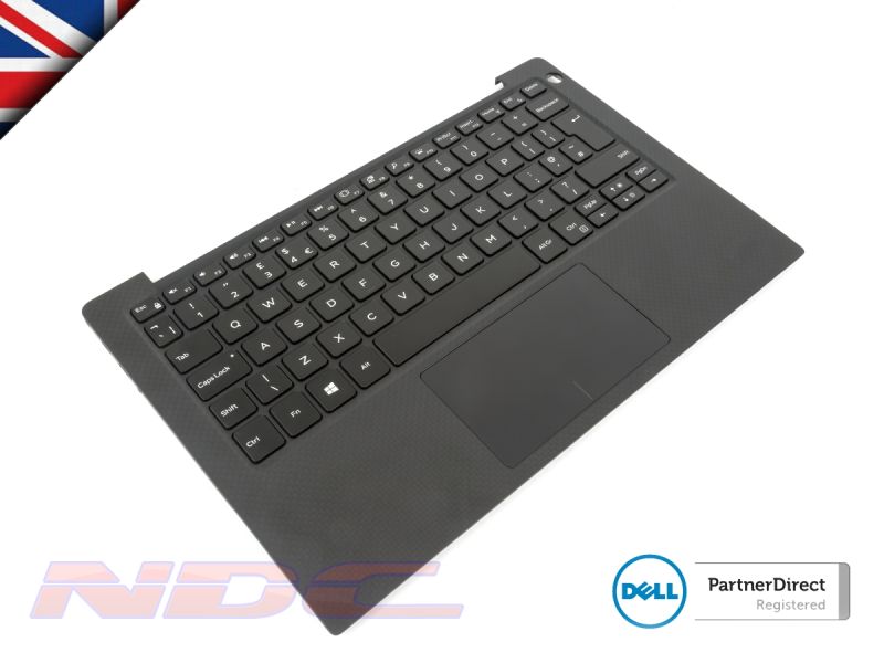 Dell XPS 13 9370 BLACK Palmrest & Touchpad & UK-ENGLISH Backlit Keyboard 0FNCV1 + 082FHM