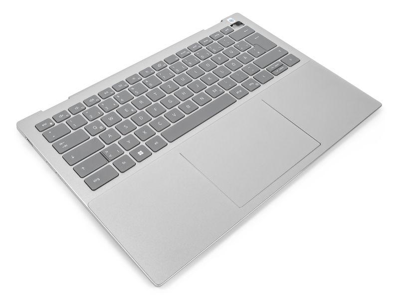 Dell Inspiron 7420/7425 2-in-1 Palmrest, Touchpad & GERMAN Backlit Keyboard - 0NDRPP + 06NRD6 (N4WX6) - Platinum Silver