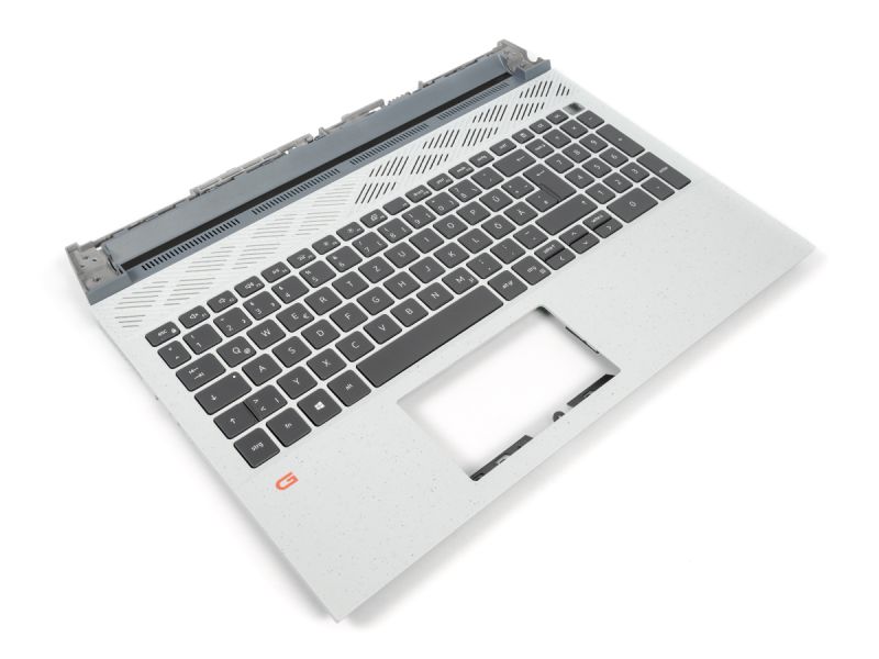Dell G15 5510/5511/5515 Palmrest & GERMAN Backlit Keyboard - 0FK7HR + 05TPPT (6H0F9) - Phantom Grey
