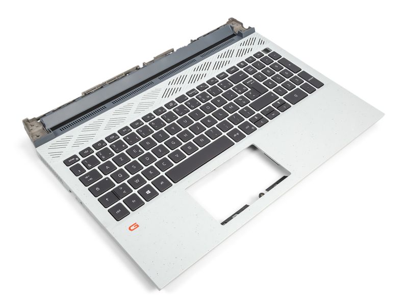 Dell G15 5520/5521/5525 Palmrest & FRENCH Backlit Keyboard - 09YDP0 + 05T3V7 (WVMKY) - Phantom Grey