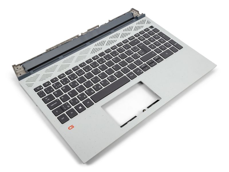 Dell G15 5510/5511/5515 Palmrest & CZECH/SLOVAK Backlit Keyboard - 0FK7HR + 04KFWR (75NNR) - Phantom Grey