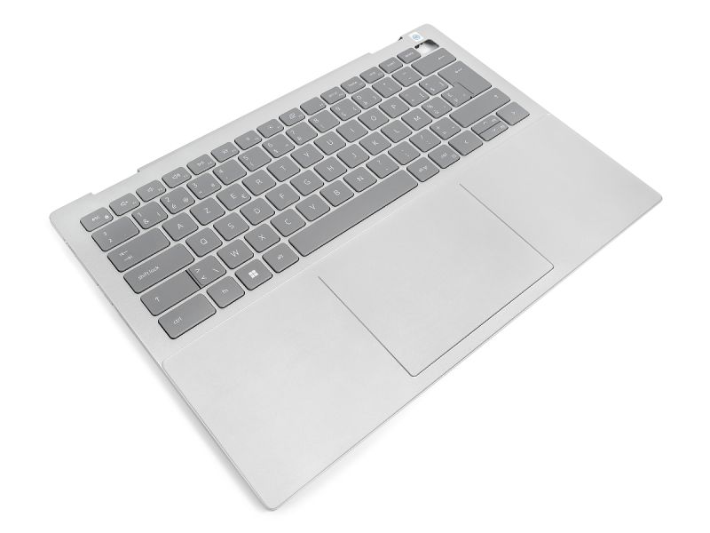 Dell Inspiron 7420/7425 2-in-1 Palmrest, Touchpad & BELGIAN Backlit Keyboard - 0NDRPP + 0696HF (12J63) - Platinum Silver