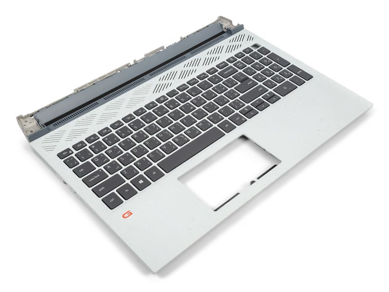 Dell G15 5510/5511/5515 Palmrest & ARABIC Backlit Keyboard - 0FK7HR + 001F84 (5YD1P) - Phantom Grey