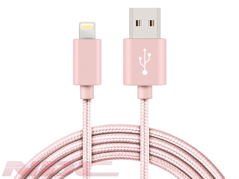 Braided Lightning 3m Cable ROSE GOLD