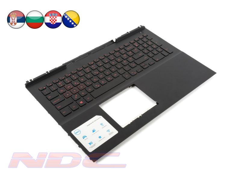 MDC8K 3R0JR Dell Inspiron 15-7566/7567 Palmrest & SOUTH SLAVIC LATIN RED Backlit Keyboard 0MDC8K 03R0JR