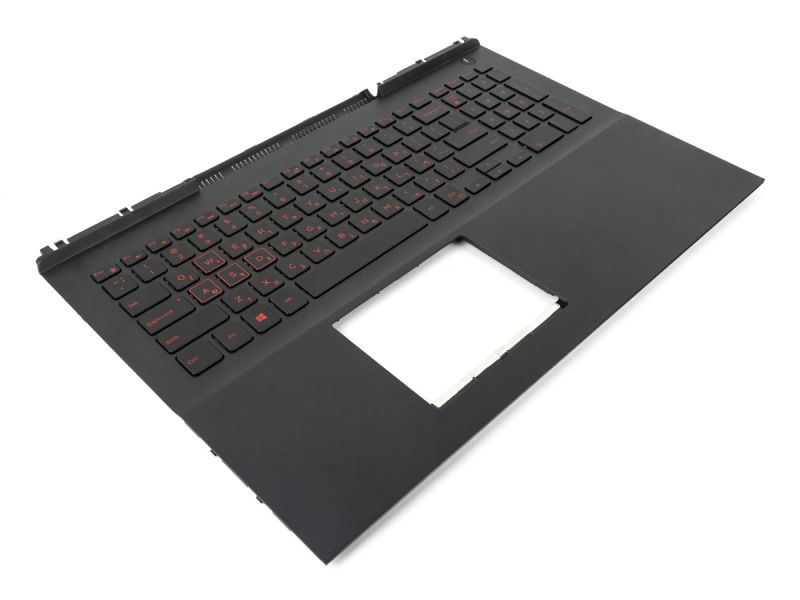 Dell Inspiron 7566/7567 Palmrest & HEBREW RED Backlit Keyboard - 0MDC8K + 03R0JR