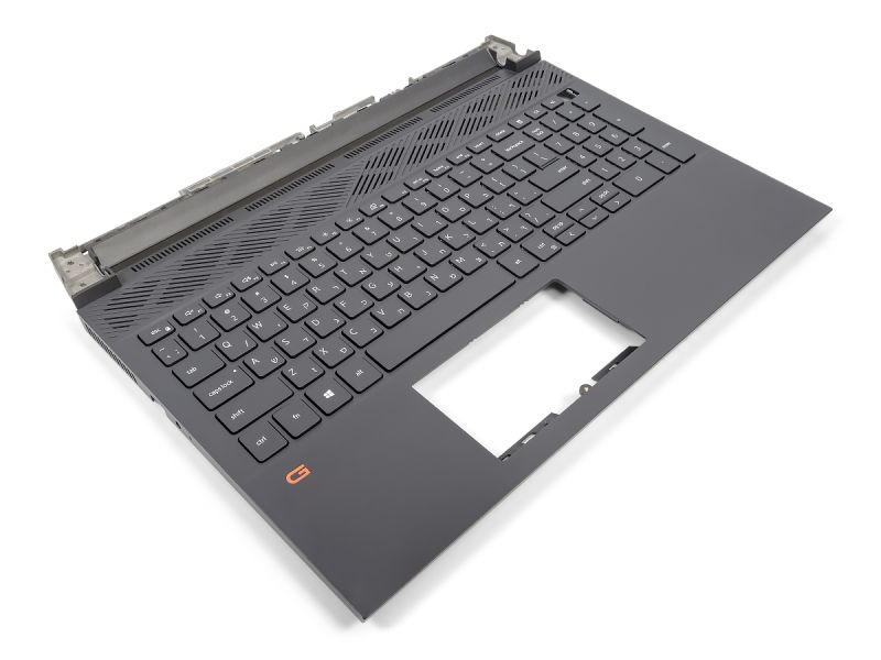 Dell G15 5510/5511/5515 Dark Shadow Palmrest & HEBREW Backlit Keyboard - 0V256H + 02WWDH