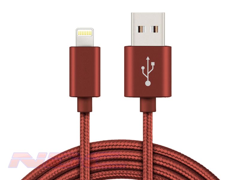 Braided Lightning 3m Cable Deep Red