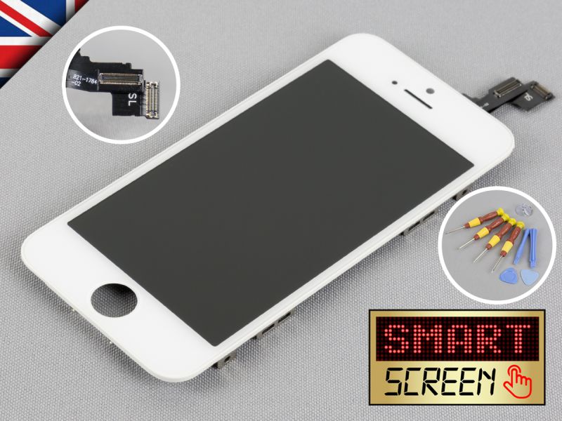 Apple iPhone 5s LCD Touch Screen display Digitizer replacement White + Tool Kit