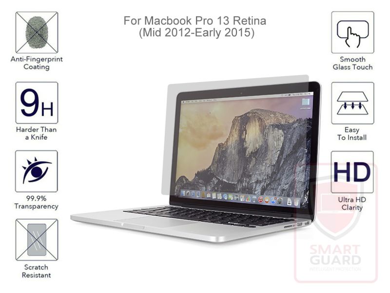 SmartGuard Tempered Glass Screen Protector for Apple MacBook Pro 13 Retina (A1502/A1425)