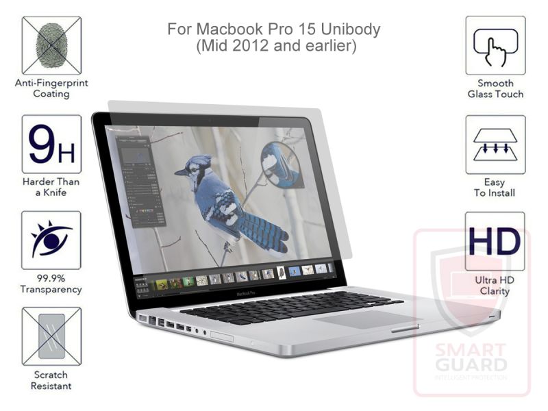 SmartGuard Tempered Glass Screen Protector for Apple MacBook Pro 15 Unibody (A1286)