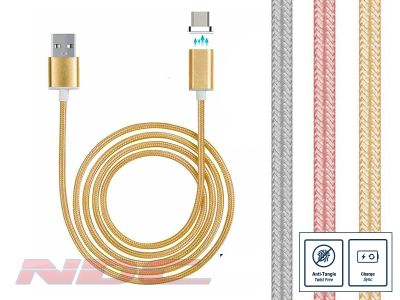 Magnetic Micro-USB 1m Cable GOLD - Standard Charge